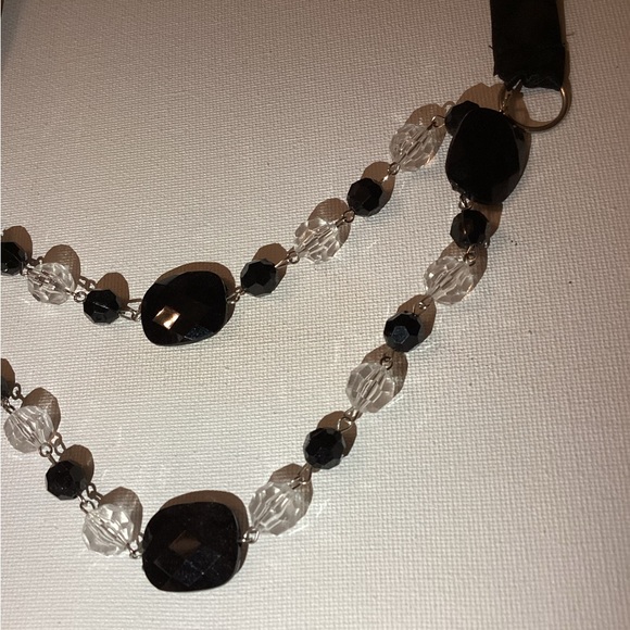 4/$15 🌻 Black Bead Statement Necklace with Ribbon Tie - Picture 2 of 5